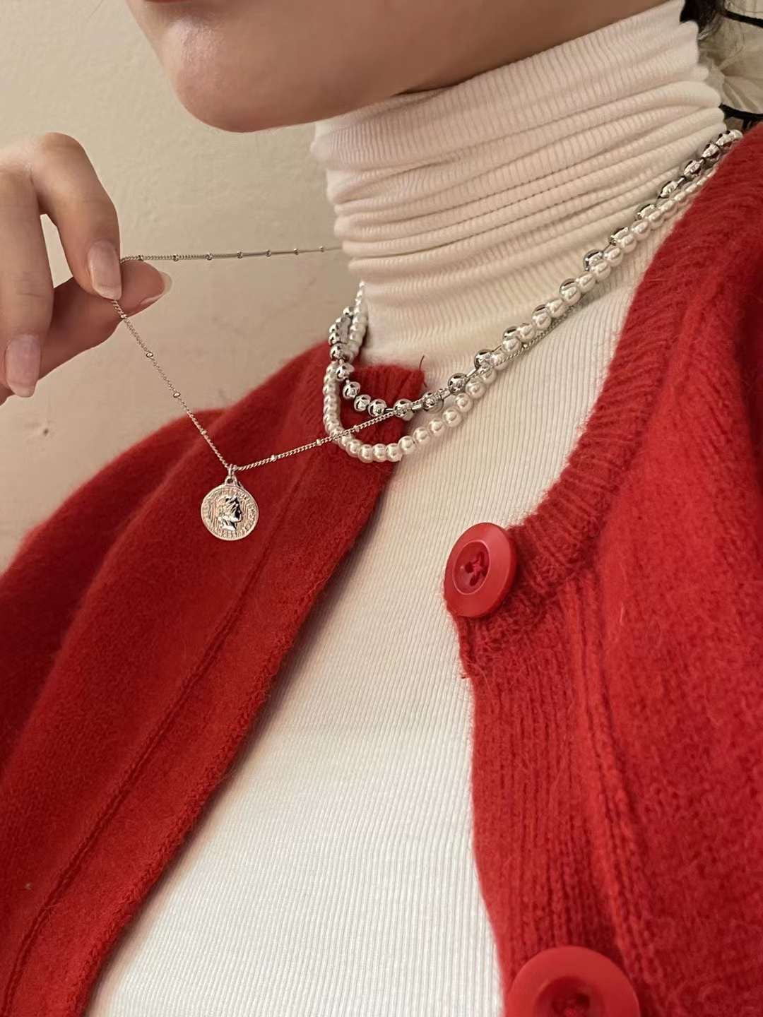 1set 3條 珍珠頸鏈SET