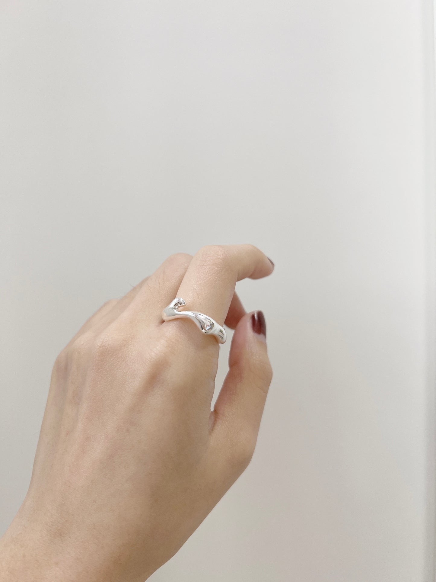 不規則霧面水滴戒指