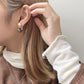 簡約珍珠彎勾耳環