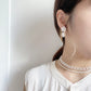 雙珍珠小花耳環