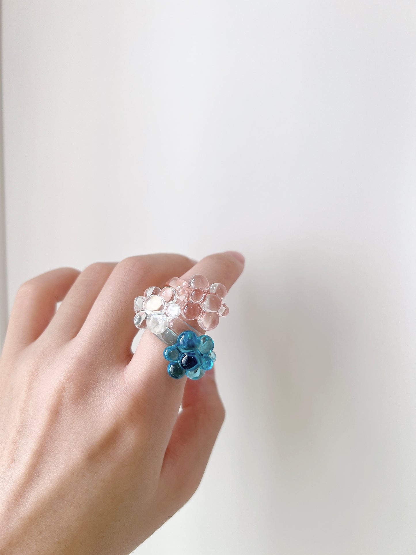 Clear flower RING ( 4色入)