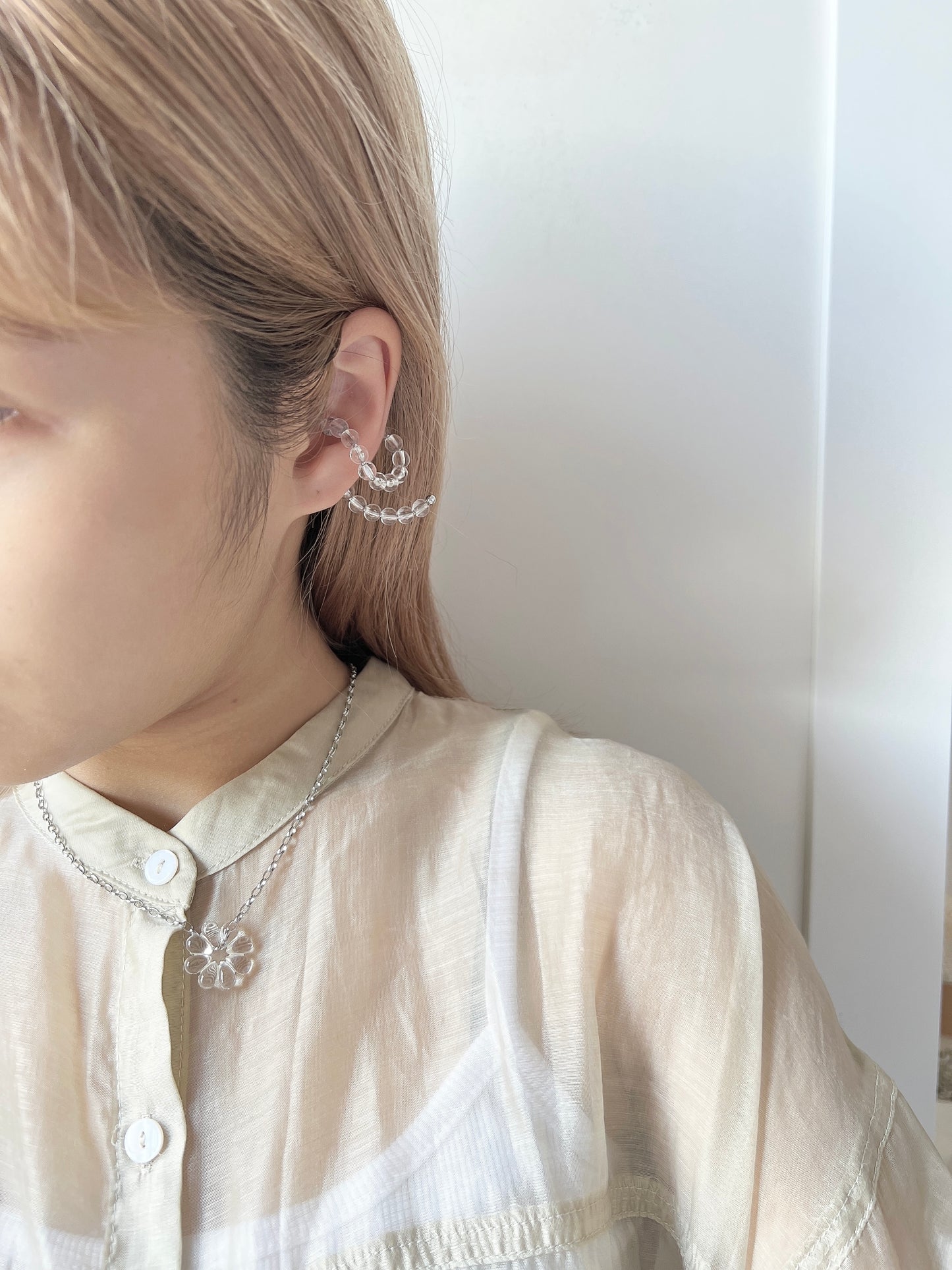 透明花空心頸鏈