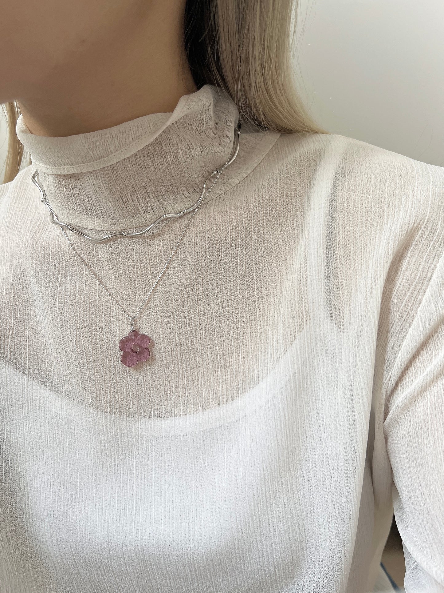 氣質波浪微曲頸鏈