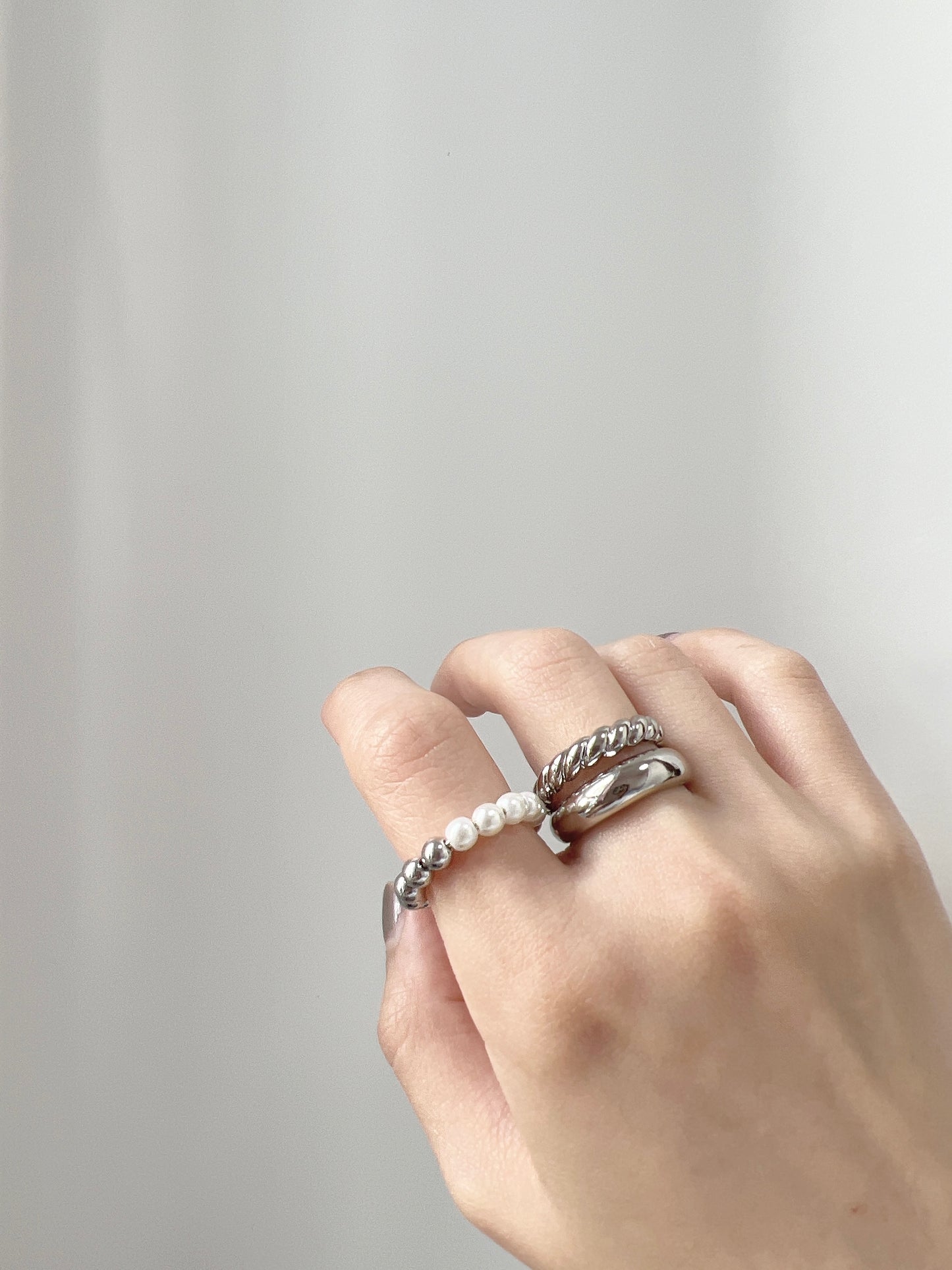 扭紋拼雙層戒指