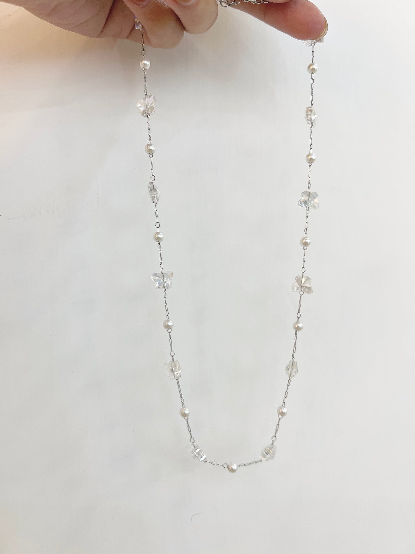 熱賣的// 蝴蝶拼珍珠幼頸鏈