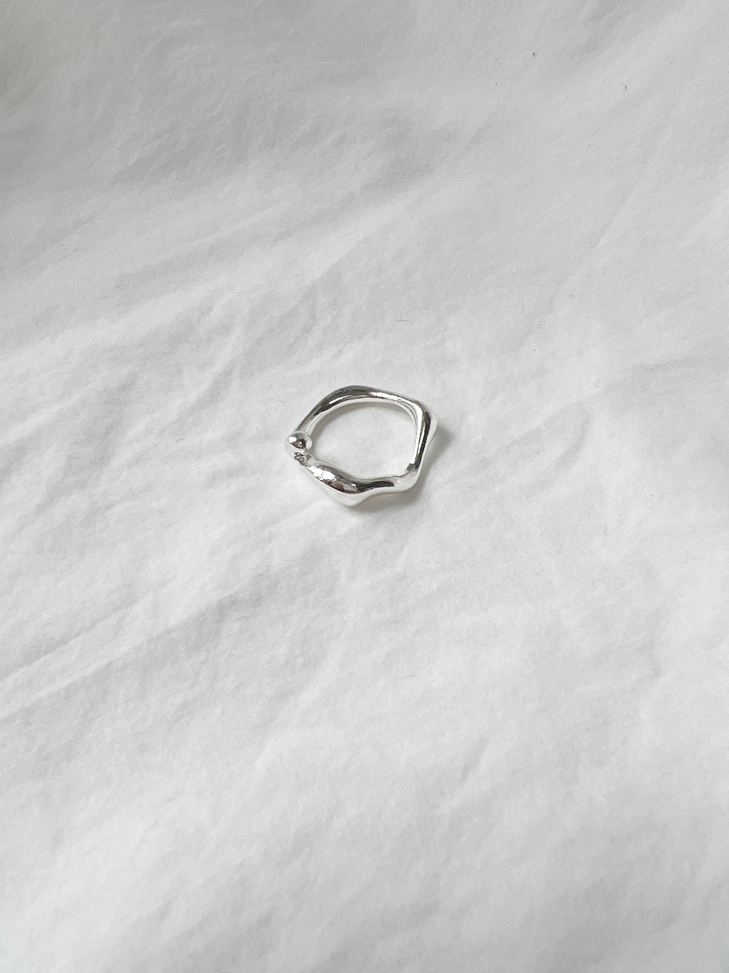 不規則霧面水滴戒指