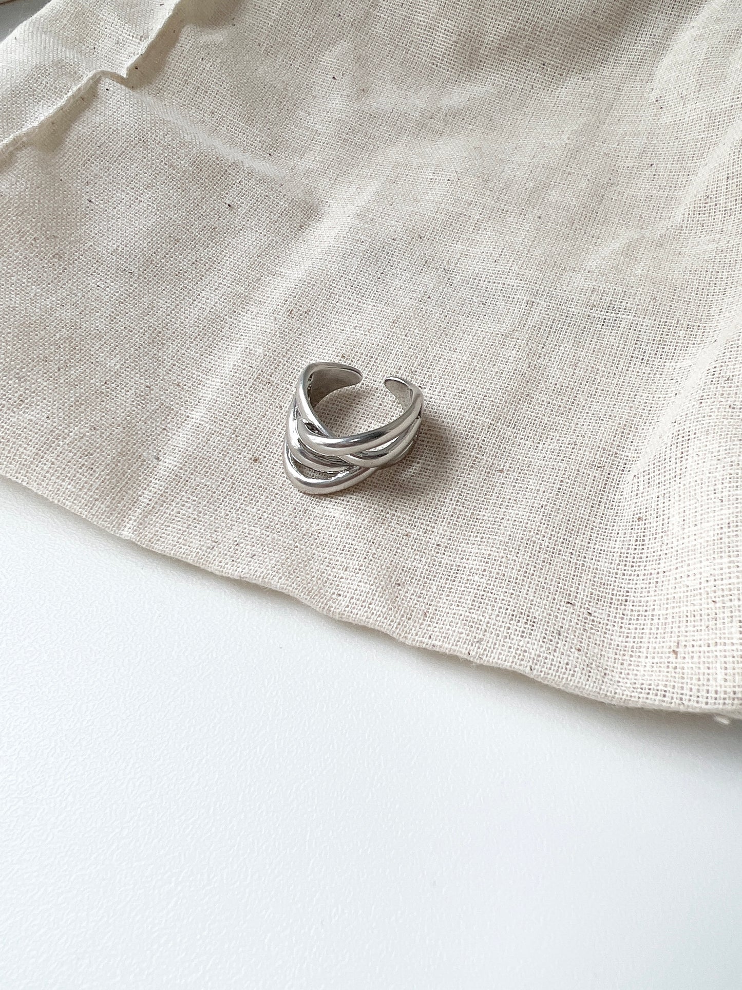 交叉不規則開口戒指