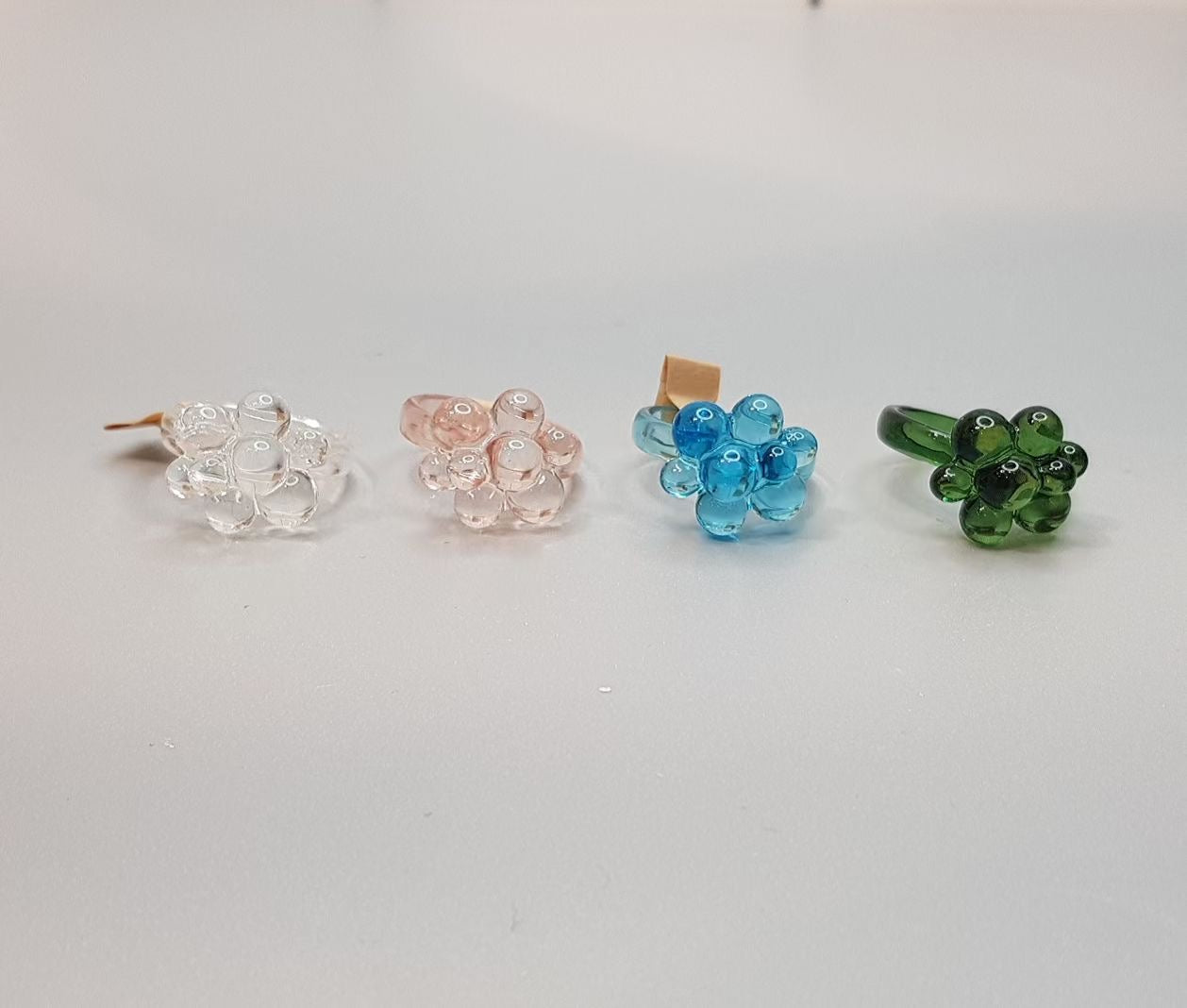 Clear flower RING ( 4色入)