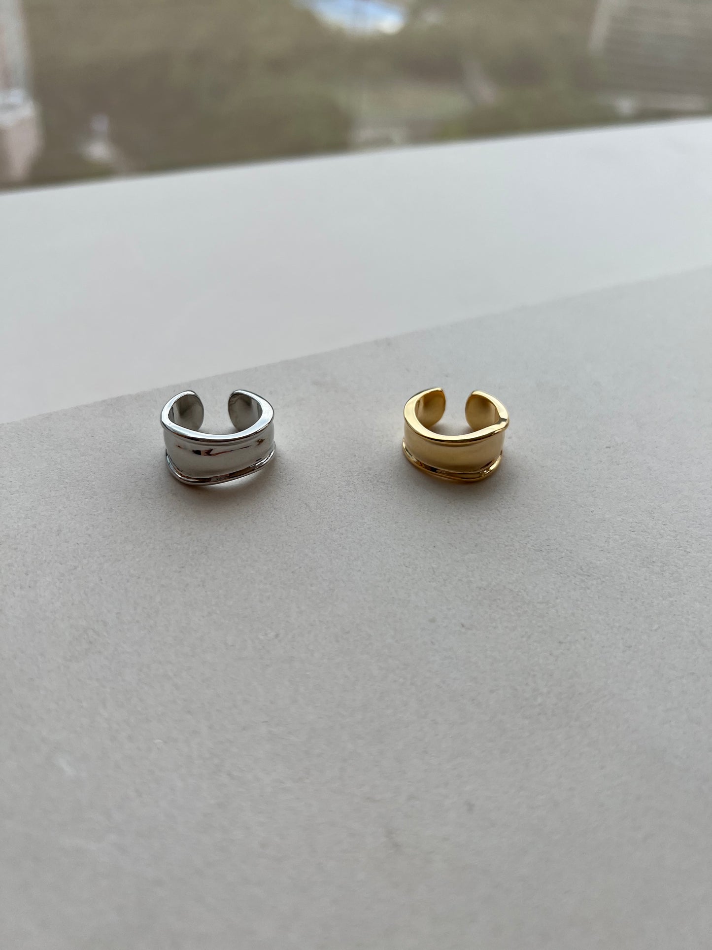 自留 微斜邊粗戒指