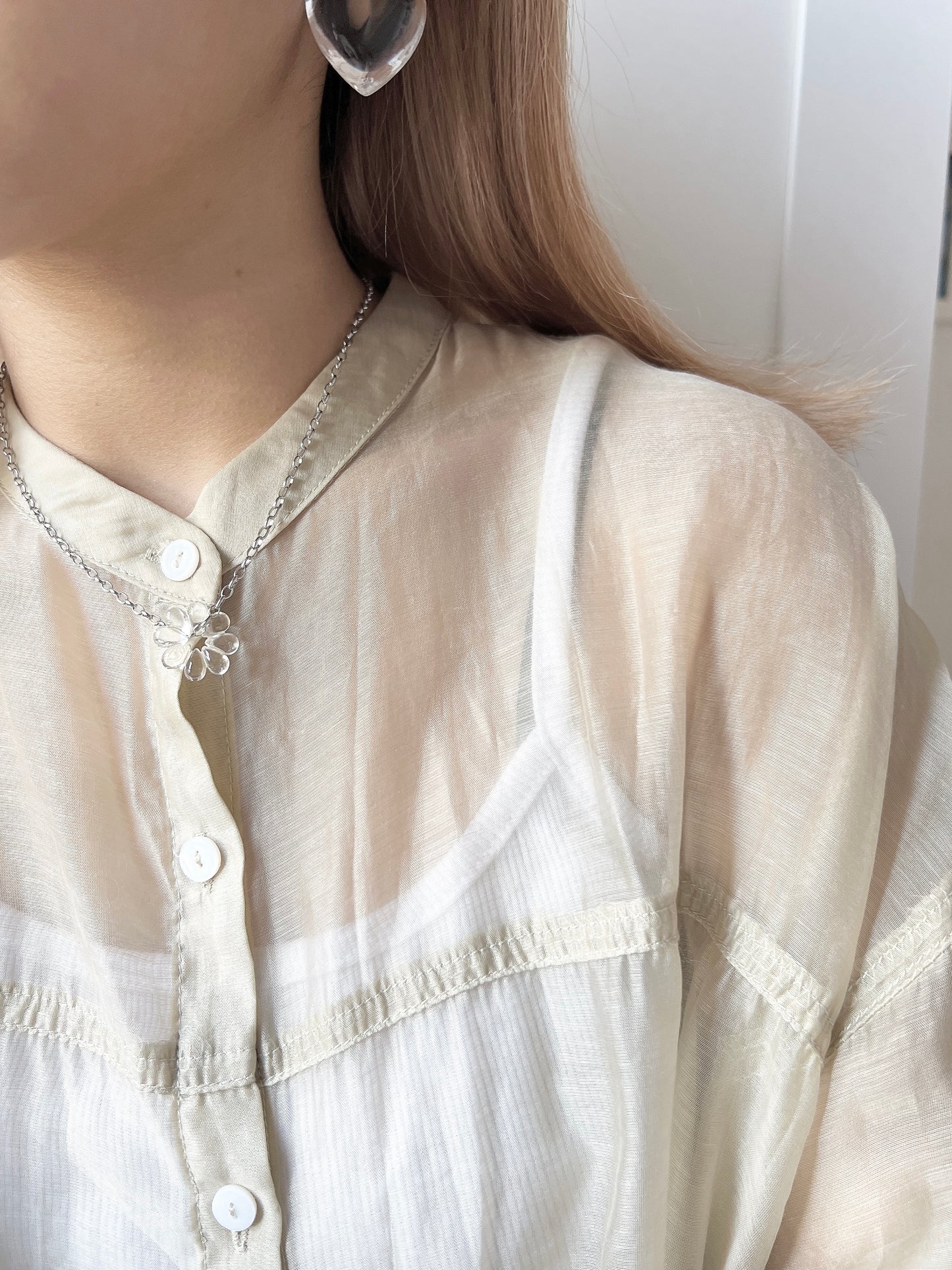 透明花空心頸鏈