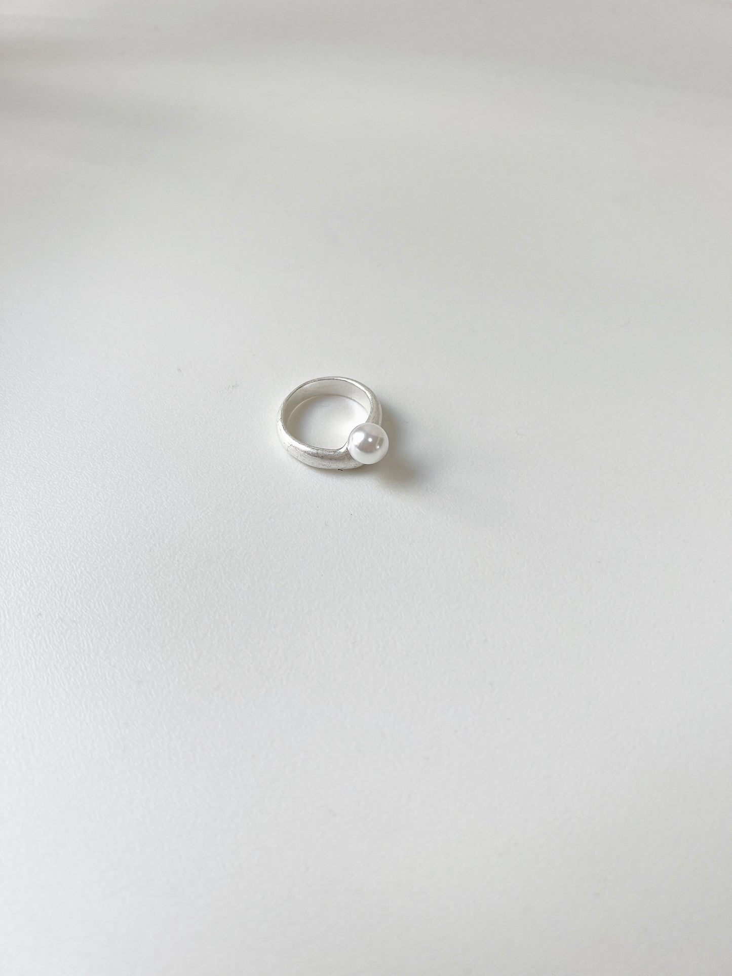 霧面感簡約珍珠戒指