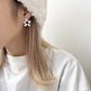 壓紋花型珍珠耳環
