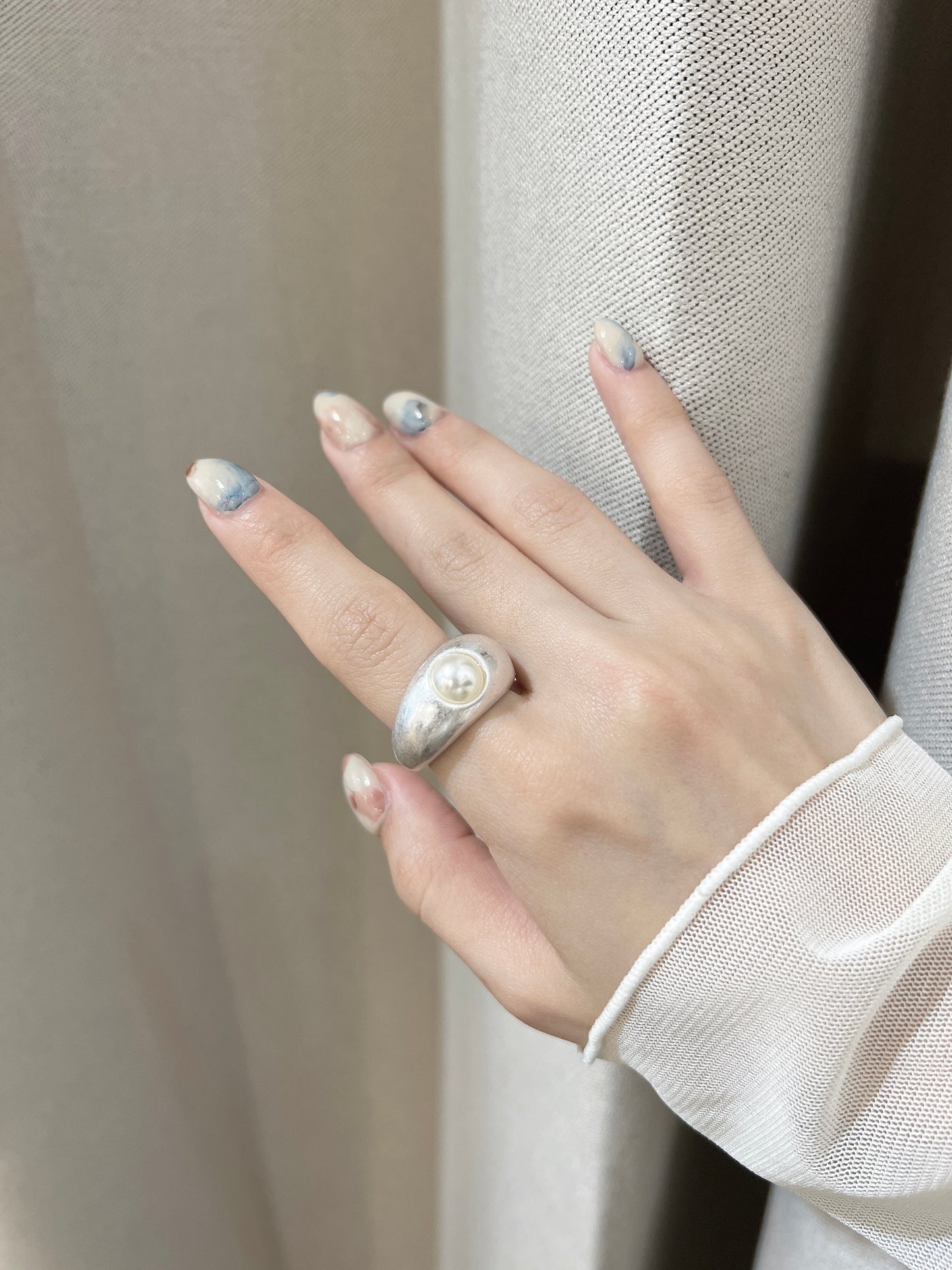 氣質珍珠粗戒指